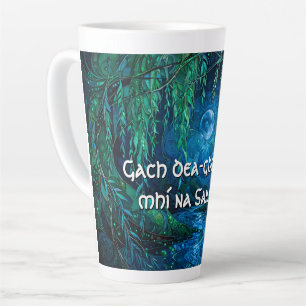 Tasse Latte Lune de Saule Saille Rivière Coulante Nuit Celtiqu