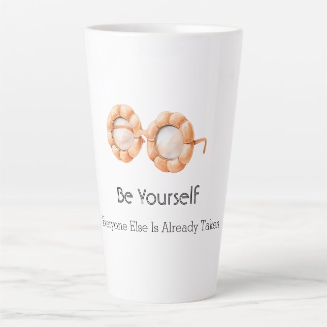 Tasse Latte Lunettes de citrouille Soyez vous-même (Devant)