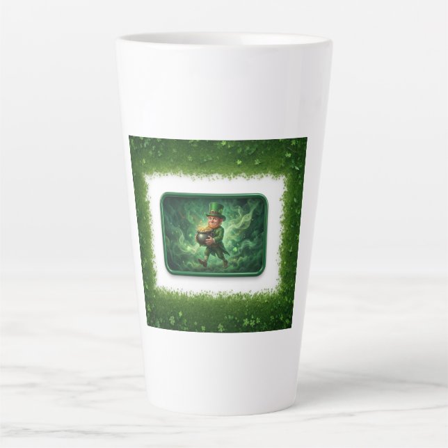 Tasse Latte Lutin portant un pot d'or (Devant)
