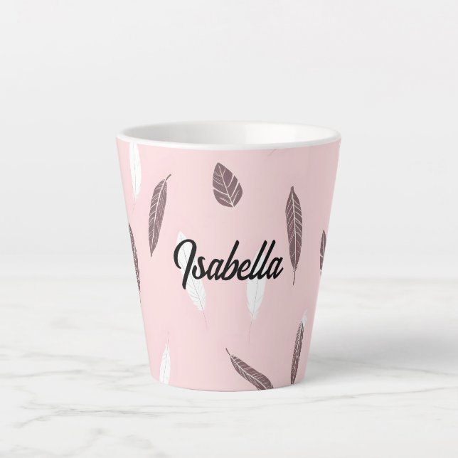 Tasse Latte Luxury Popular Feathers Boho Collection (Devant)