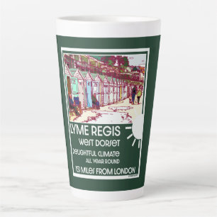 Tasse Latte Lyme Regis Dorset Angleterre Vintage