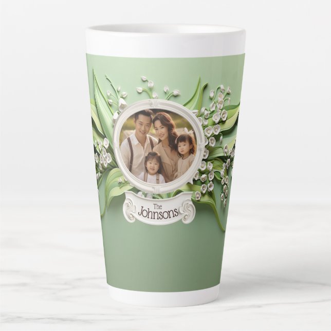Tasse Latte Lys of the valley Photo de famille personnalisée (Devant)