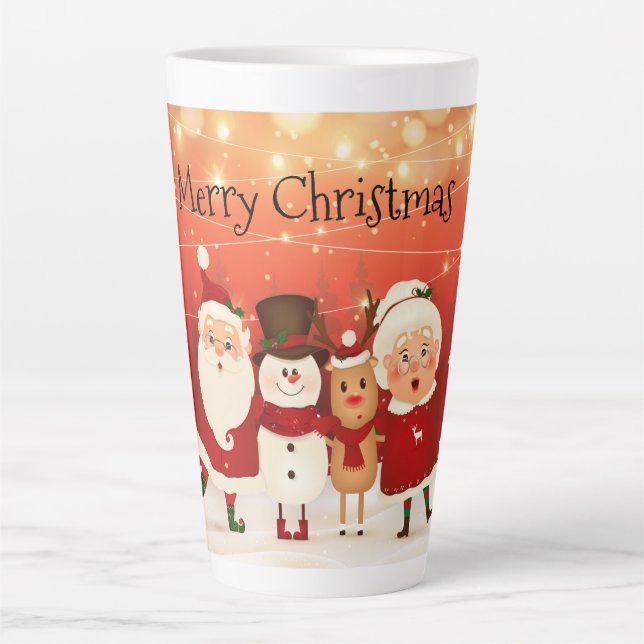 Tasse Latte M. et Mme Claus Snowman et Rudolph (Devant)