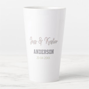 Tasse Latte M & Mme ajout nom de famille date année cadeau de
