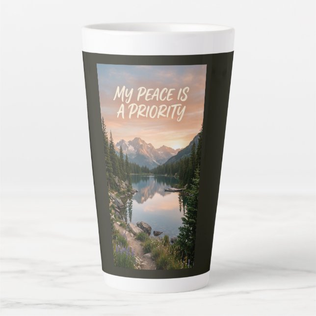 Tasse Latte Ma paix est ma priorité (Devant)