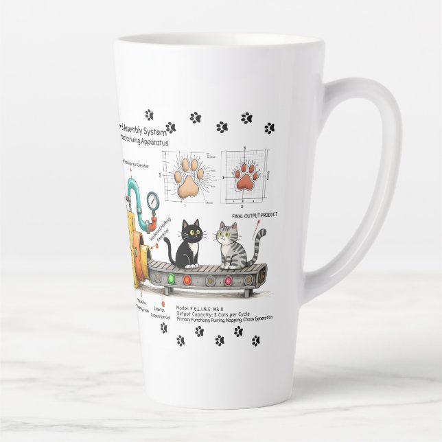 Tasse Latte Machine à assembler les chats drôles (Droite)