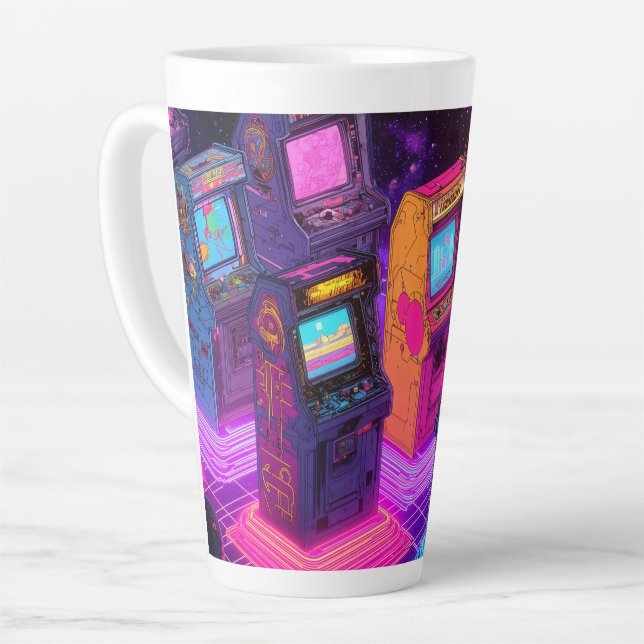 Tasse Latte Machines de jeux vidéo rétro (Angle gauche)