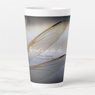 Tasse Latte Macro des ailes de libellules avec citation de Sha