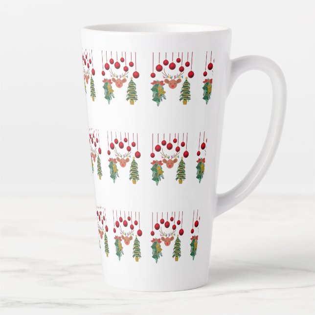 Tasse Latte Magical Reindeer Bells and Christmas Tree Design  (Droite)