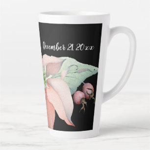 Tasse Latte Magie de Noël/Mariage Poinsettia Personnalisé