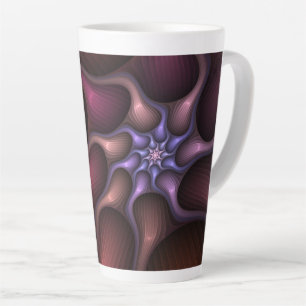 Tasse Latte Magique brillant Abstrait rayé coloré Fractal