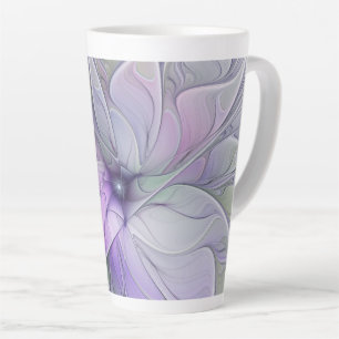 Tasse Latte Magnifique beauté moderne abstraite fleur d'art fr