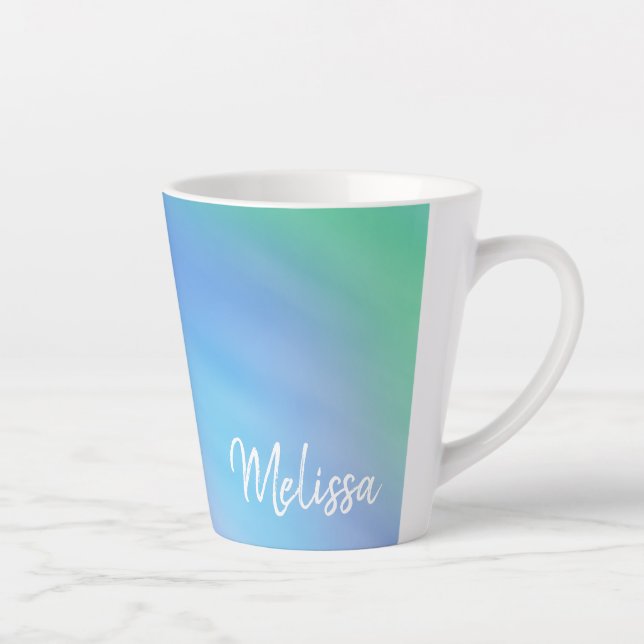 Tasse Latte Magnifique Ciel arc-en-ciel personnalisé (Droite)