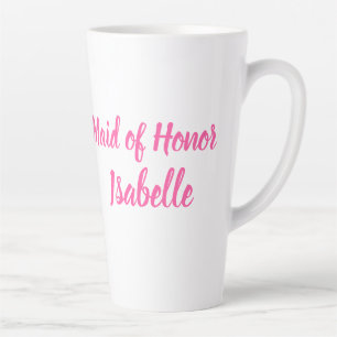 Tasse Latte Maid of Honor rose Personnalisé Nom Cadeaux Mariag