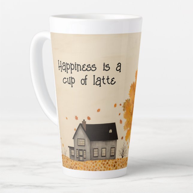 Tasse Latte Maison à l'automne Happiness Latte (Angle gauche)