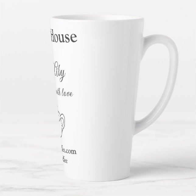Tasse Latte Maison de café faite avec amour ajoutez le texte d (Droite)