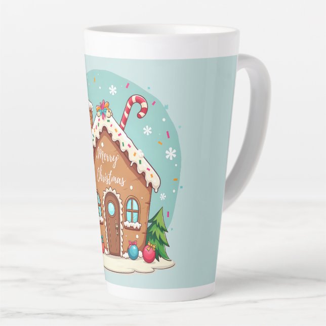Tasse Latte Maison en pain d'épices de Whimsical scène de Noël (Angle droit)