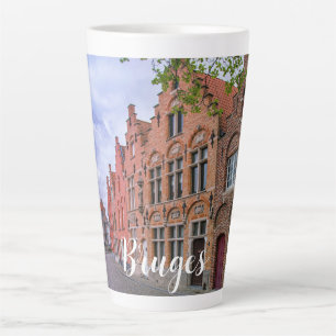 Tasse Latte Maisons médiévales en briques colorées à Bruges, B
