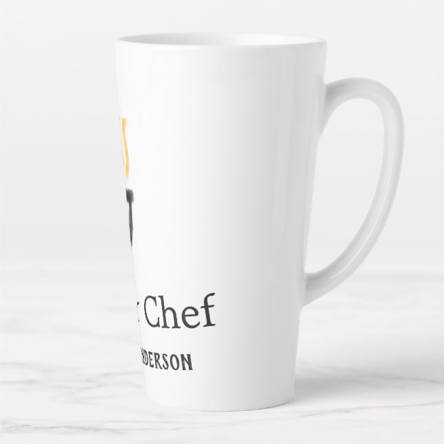 Tasse Latte Maître chef ajouter nom poêle noir feu fumée co (Droite)