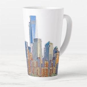 Tasse Latte Majestic View of New York City Skyline artistique