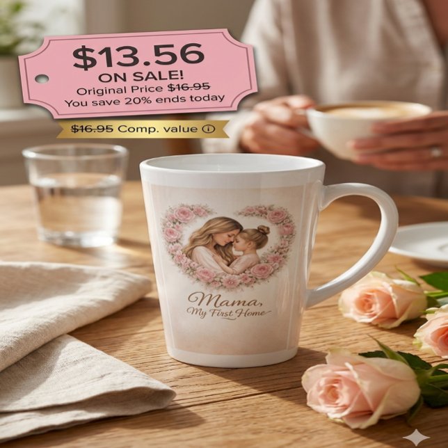 Tasse Latte Mama — Mon Premier Chez Moi | Fleurs de Mère et Fi (Créateur téléchargé)
