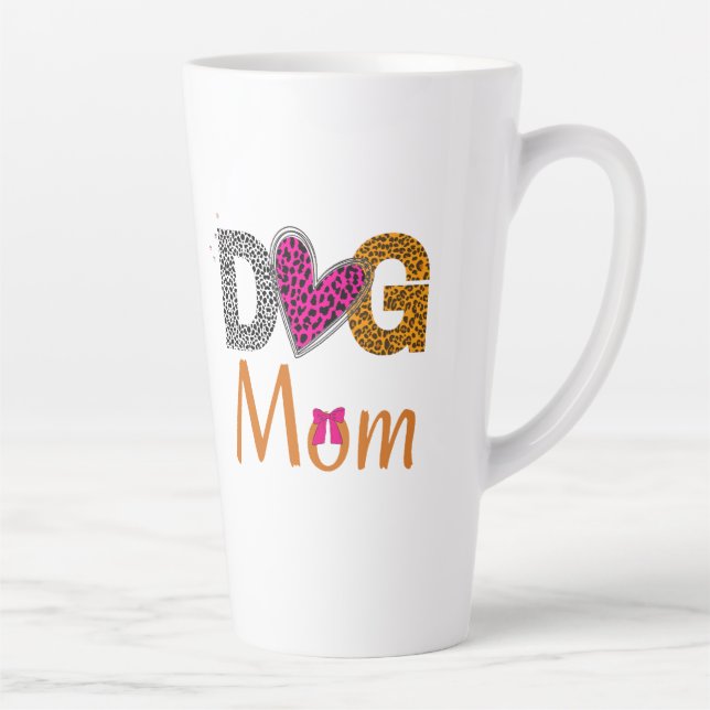 Tasse Latte Maman Chien Impression Léopard/Cadeau Tendance pou (Droite)