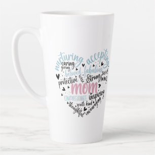 Tasse Latte Maman Coeur Aimant Soigner Doux Doux