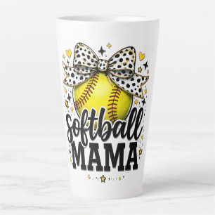 Tasse Latte Maman de softball mignonne