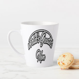 Tasse Latte Maman la plus merveilleuse du monde lettrage cursi