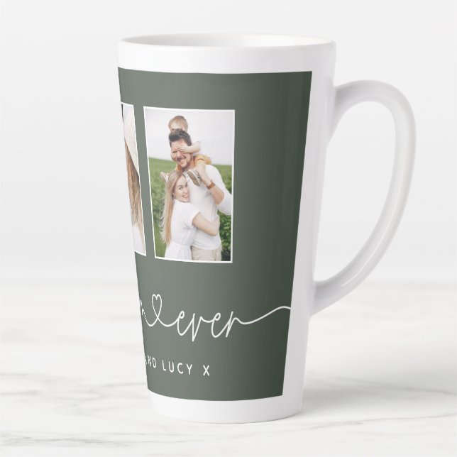 Tasse Latte Maman mignonne script moderne multi photo cadeau l (Droite)