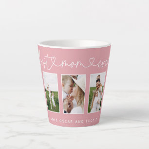 Tasse Latte Maman mignonne script moderne multi photo cadeau r