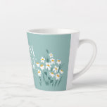 Tasse Latte Maman pour être marguerite baby shower floral nouv<br><div class="desc">Maman pour être marguerite baby shower floral nouveau cadeau ou faire-part bébé.</div>