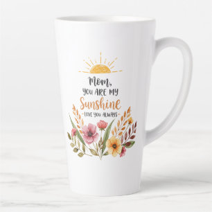 Tasse Latte Maman, Tu Es Mon Soleil - Floral Sunrise Message