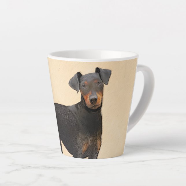 Tasse Latte Manchester Terrier Peinture Art animal original (Angle droit)