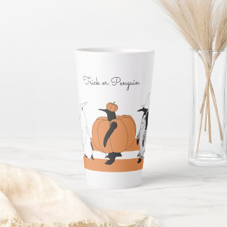 Tasse Latte Manchot Citrouille Personnalisé Drôle Halloween