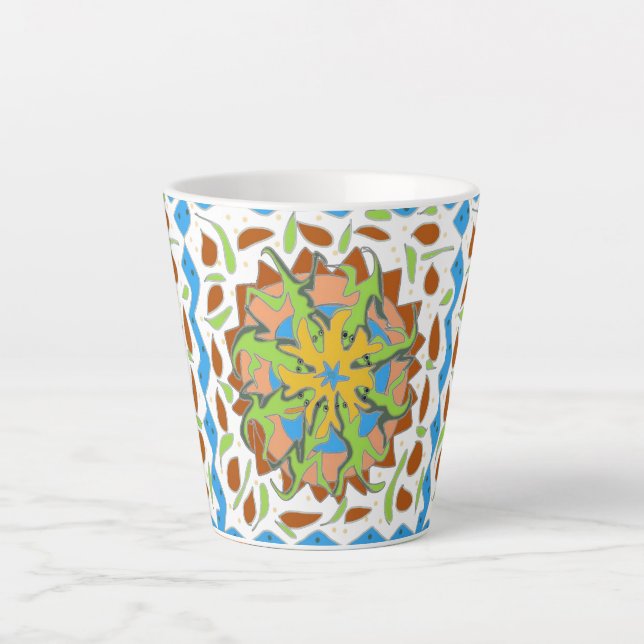 Tasse Latte Mandala de lézard (Devant)
