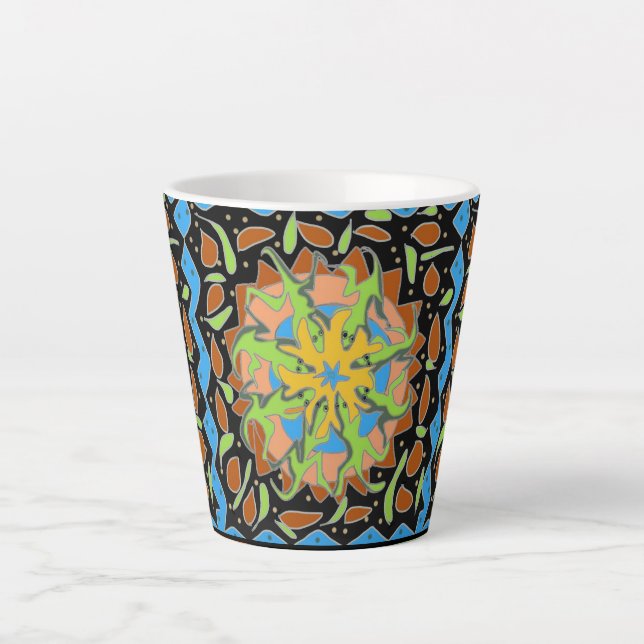 Tasse Latte Mandala de lézard (Devant)