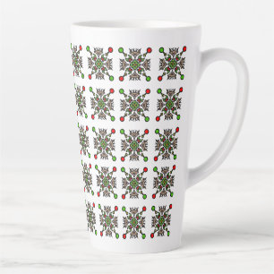 Tasse Latte Mandala flocon de neige de Noël