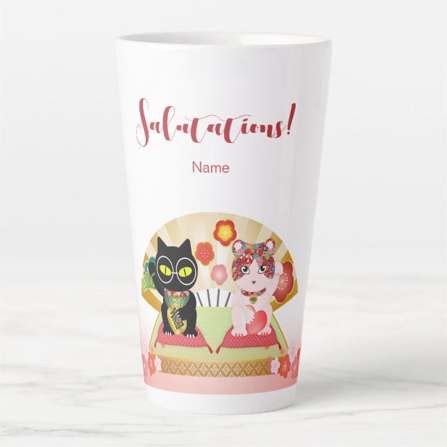 Tasse Latte Maneki Neko Lucky Poiluna (Devant)
