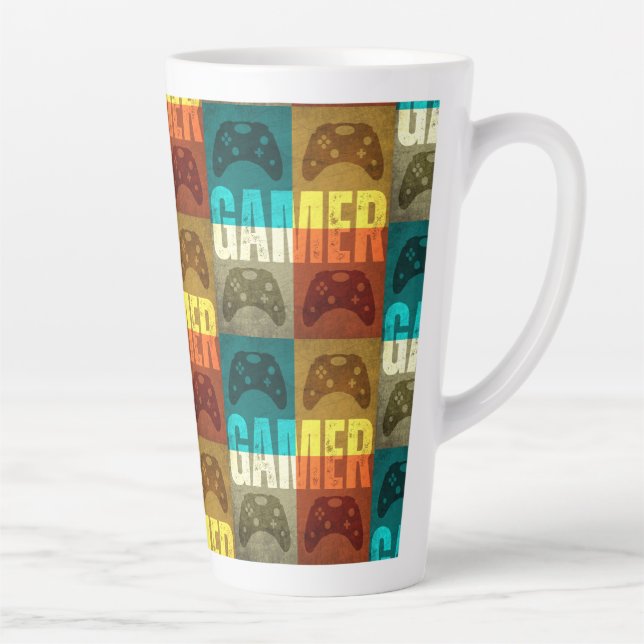 TASSE LATTE MANETTE DE JEU VIDEO GAMER VINTAGE   (Droite)