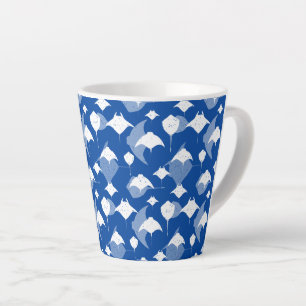 Tasse Latte Manta Rays et Stingrays Motif sur Ocean Blue