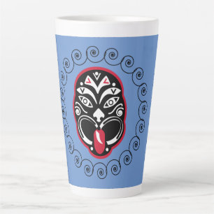 Tasse Latte Maori Haka   Nouvelle-Zélande   Art natif   Décor