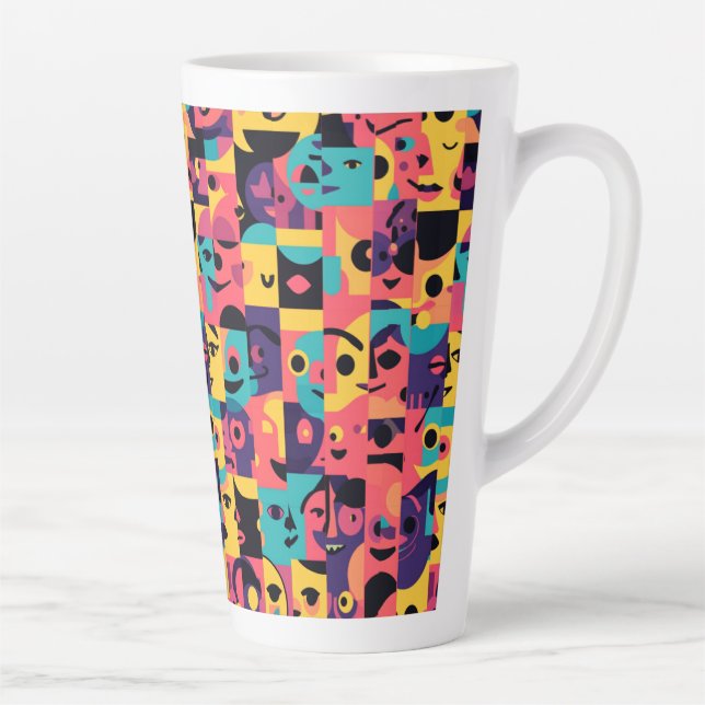 Tasse Latte Maquette de visage de T-Shirt – Présentation de vê (Droite)