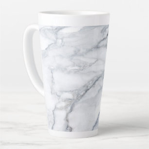 Tasse Latte Marbre blanc Carrara Calacatta Texture
