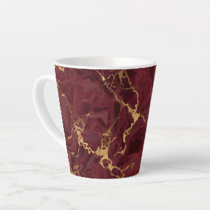 Tasse Latte Marbre moderne luxueux élégant bordeaux doré