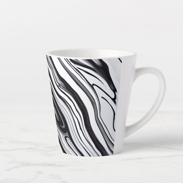 Tasse Latte Marbre noir - Élégance intemporelle (Droite)