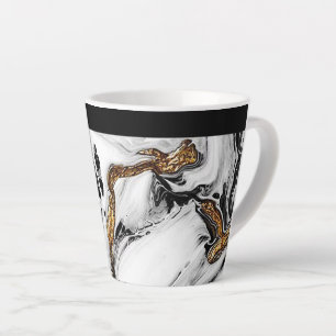 Tasse Latte "Marbre or et noir"