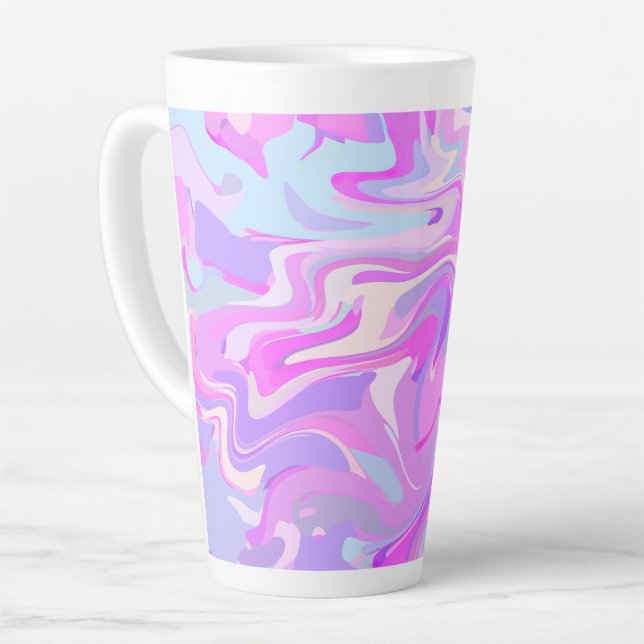 Tasse Latte Marbré rose violet Turquoise (Angle gauche)