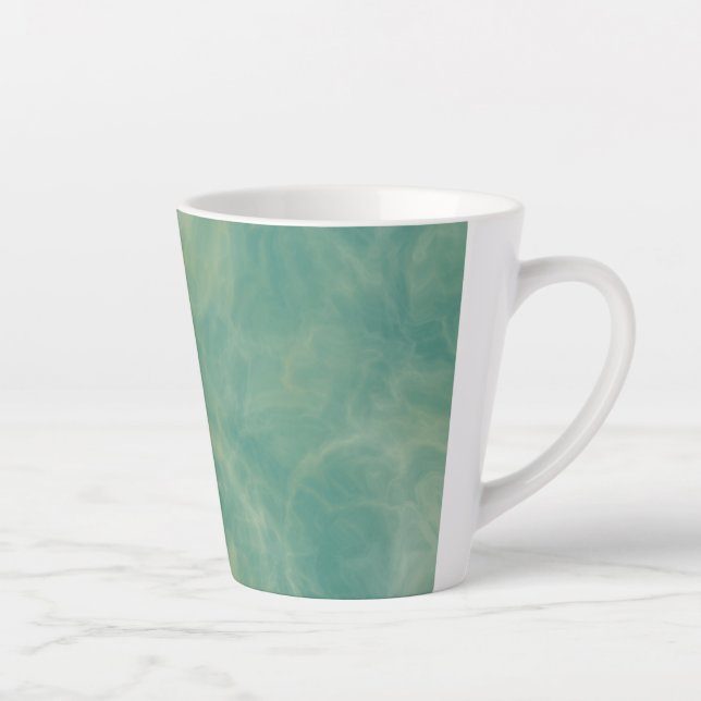 Tasse Latte marbre vert abstrait (Droite)