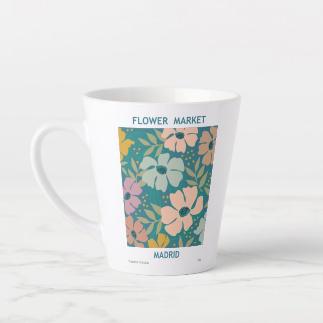 Tasse Latte Marché aux fleurs Madrid Imprimer (Gauche)